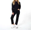 Esqualo Eyelet Puff-sleeve Sweater In Black In Black