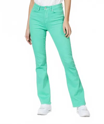 Esqualo Fallon Flair Jeans In Jade In Green