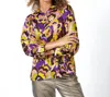 ESQUALO FANCY EARTH PUFF SLEEVE BLOUSE IN PURPLE