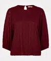 Esqualo Fancy Knit Blouse In Wine Red In Burgundy