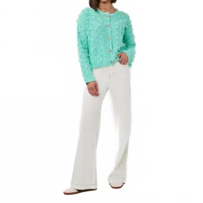 Esqualo Fivika Fringed Cardigan In Light Mint In Green