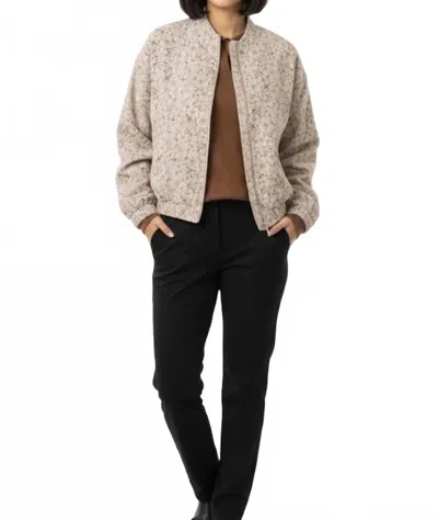 Esqualo Flower Bomber Jacket In Sand In Neutral