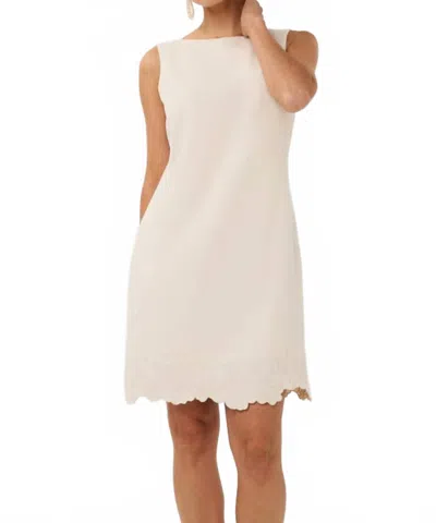 Esqualo Flower Bottom Dress In Ecru In White
