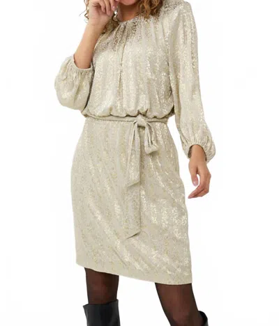 Esqualo Foil Leopard Dress In Gold