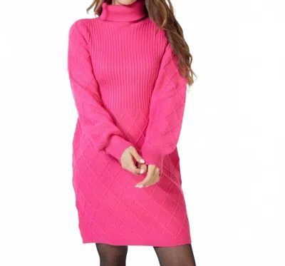 Esqualo Franka Turtleneck Mini Dress In Fuchsia In Pink