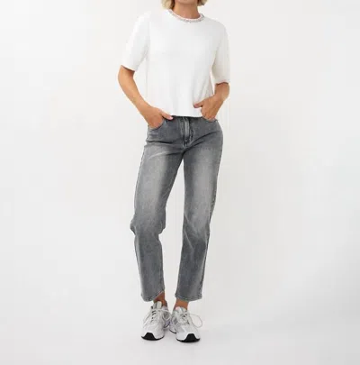 Esqualo Fredrika Fancy Neck Sweater In Off-white