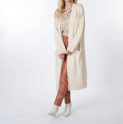 Esqualo Geraldine Long Pockets Cardigan In Biscuit In Beige