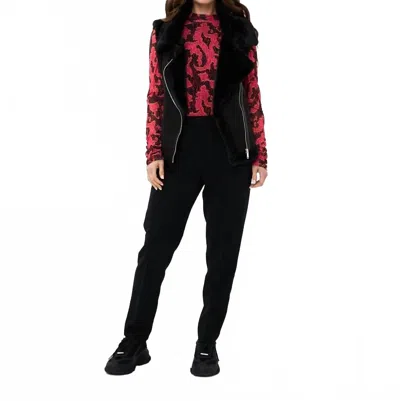 Esqualo Gilet Fake Fur Vest In Black
