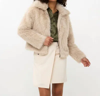 Esqualo Halli Hairy Short Jacket In Sand In Neutral
