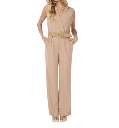 Esqualo I Already Know Jumpsuit In Light Sand In Pattern