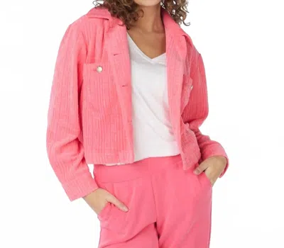Esqualo Juna Fancy Graphic Jacket In Strawberry In Pink