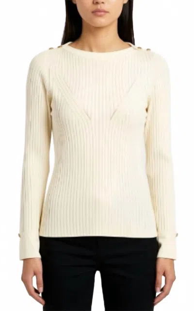 Esqualo Knit Top In Off White In Neutral