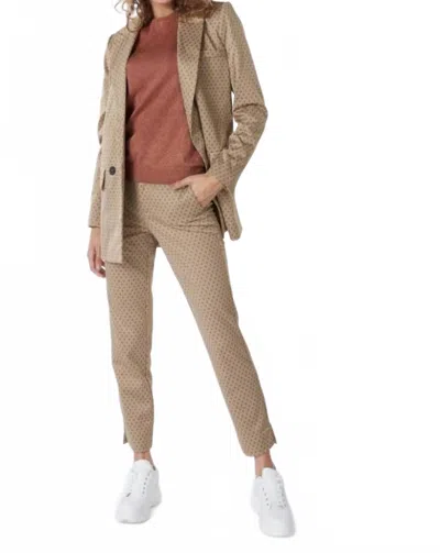 Esqualo Knitted Diamond Trousers In Beige In Green