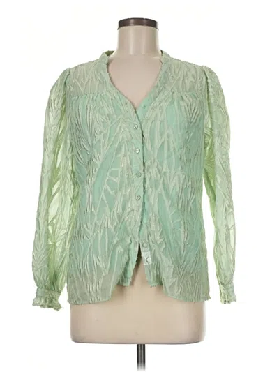 Pre-owned Esqualo Long Sleeve Blouse In Green