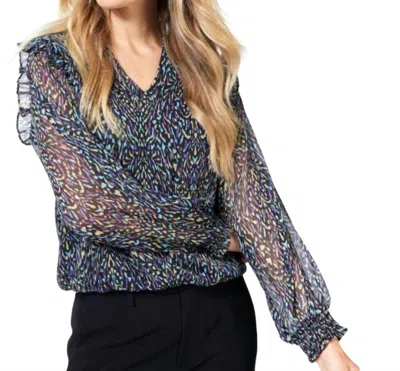 Esqualo Long Sleeve Blouse In Magical Earth Print In Multi