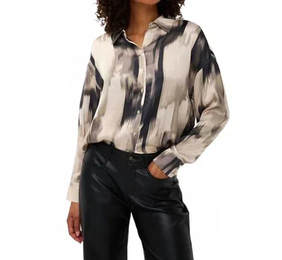 Esqualo Long Sleeve Bow Blouse In Fade In Multi