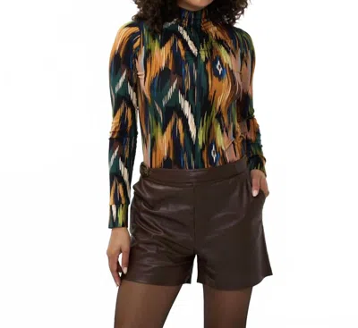 Esqualo Long Sleeve Scrunch Top In Universe Lightning In Multi