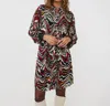 Esqualo Lurex Cuff Waves Dress In Print In Multi