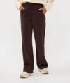 Esqualo Lurex Tape Modal Pant In Chocolate In Gold