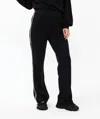 Esqualo Lurex Tape Modal Trousers In Black In Black
