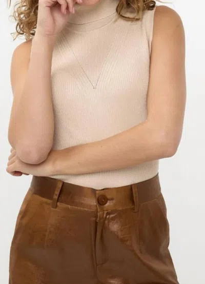 Esqualo Lurex Top In Light Sand In Beige
