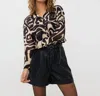 Esqualo Mesh Blouse Harm In Black In Black