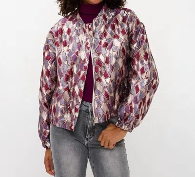 Esqualo Metallic Bomber Jacket In Multi-color