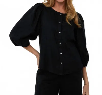 Esqualo Mid-length Puff Sleeve Blouse In Black
