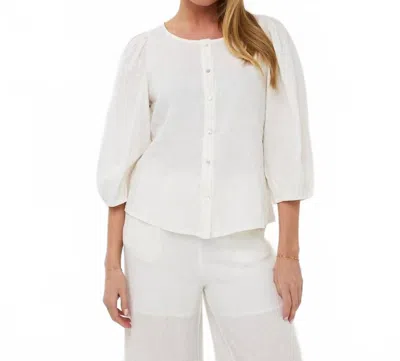 Esqualo Mid-length Puff Sleeve Blouse In Off White