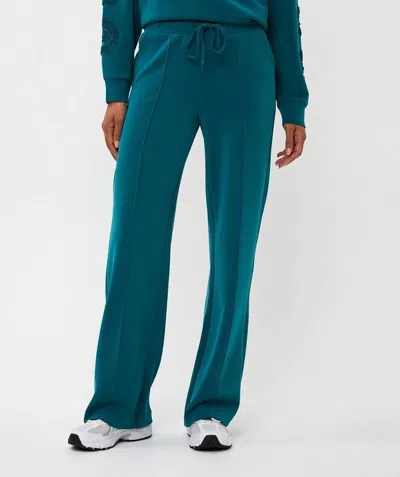 Esqualo Milda Modal Wide Trousers In Teal In Blue