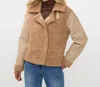 Esqualo Mixed Sherpa Button Jacket In Brandy In Brown