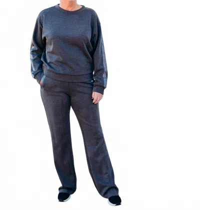 Esqualo Modal Athletic Pants In Dark Grey In Blue