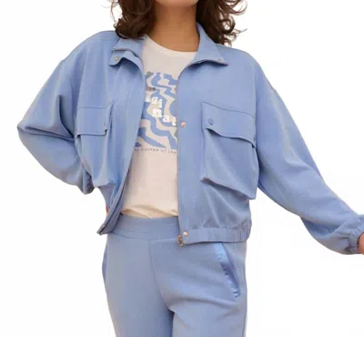 Esqualo Modal Bomber Jacket In Sky Blue