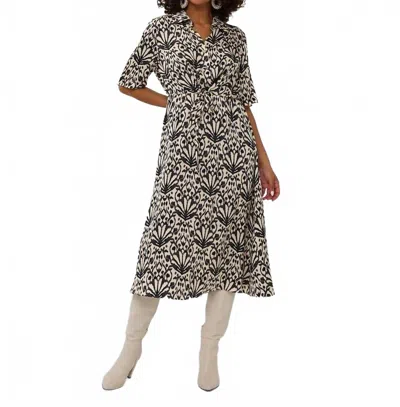 Esqualo Naomi Midi Dress In City Sign Print In Black