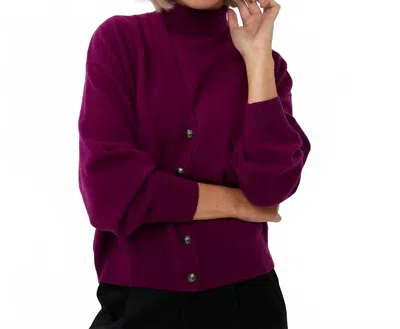 Esqualo Olina Oversized Cardigan In Maroon In Purple