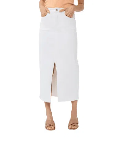 Esqualo Onikka Denim Skirt In Off-white