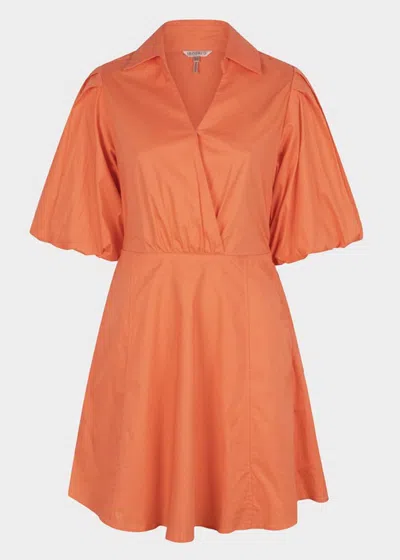 Esqualo Open Back Poplin Dress In Orange In Pink