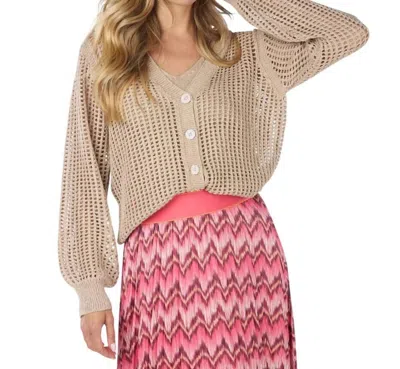 Esqualo Open Knit Cardigan In Gold