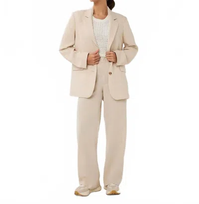 Esqualo Oversized Linen Blazer In Natural In White