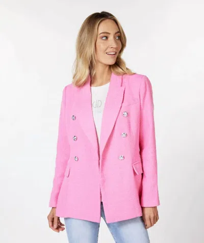 Esqualo Pandora Boucle Blazer In Pink