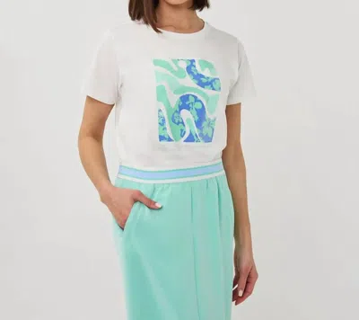 Esqualo Paris T-shirt In Off-white Light Mint Blue In Pattern
