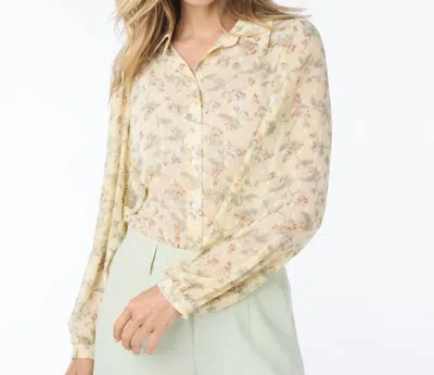 Esqualo Pastel Flower Print Top In Yellow Floral In Multi