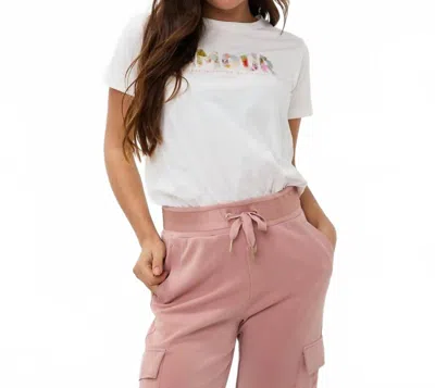 Esqualo Patch Print Tee In Off White