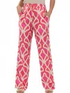 Esqualo Patterned Wide Leg Trouser In Disco Spark In Pink