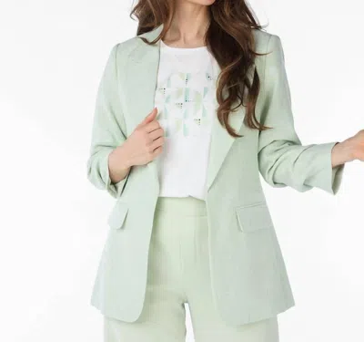 Esqualo Pietta Linen Look Blazer In Pastel Green