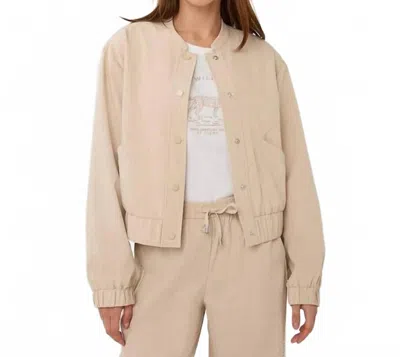 Esqualo Pinstripes Bomber Jacket In Light Sand In Brown