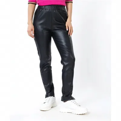 Esqualo Pleather Trouser In Black