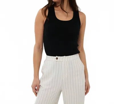 Esqualo Rib Knit Singlet Top In Black