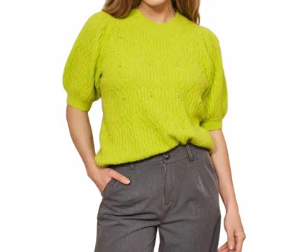 Esqualo Saffi Pearls Sweater In City Lime In Green