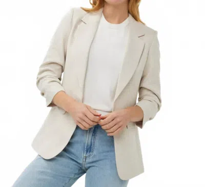 Esqualo Sand Linen Look Blazer In Neutral